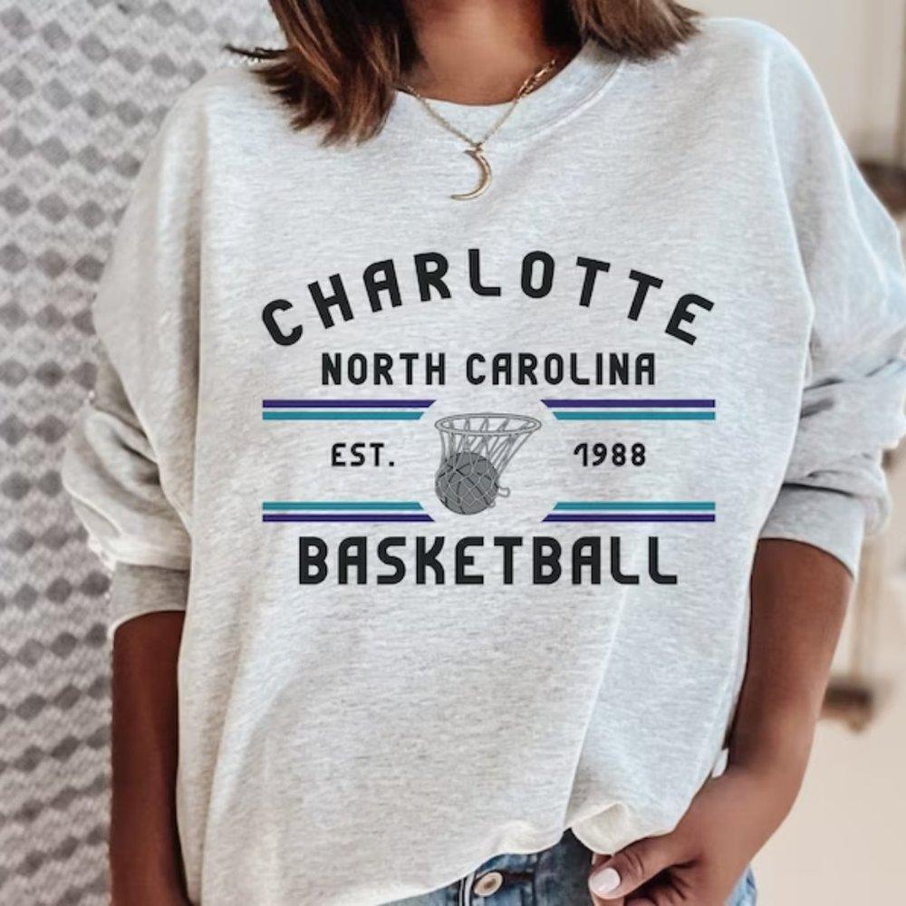 Charlotte Game Day 1988 Basketball Graphic Oversized Unisex Sweatshirt